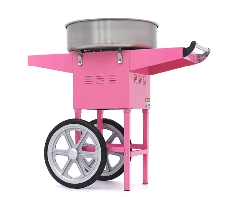 Machine à barbe à papa – Ø 52cm – Rose – avec chariot